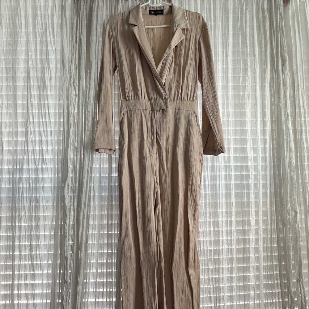 Zara Beige Pleated Dress